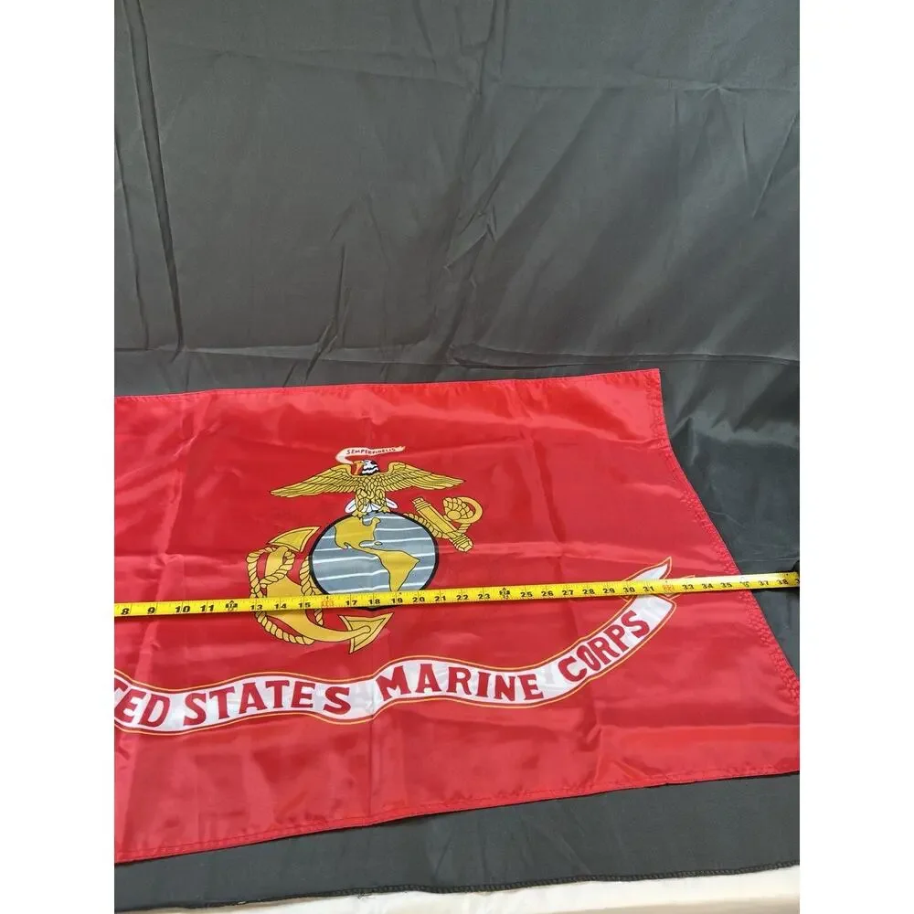 USMC Marines Red Flag 37in/23in Military Veteran Man Cave Semper Vintage